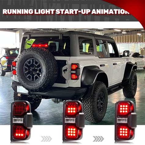 Led Raptor Tail Lights For Ford Bronco 2021 2022 2023 Sequential Rear Lamps Pair Ebay