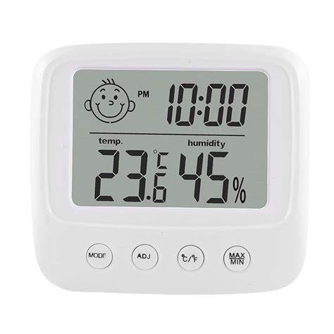 Smiling Face Backlit Indoor Electronic Thermometer Hygrometer With