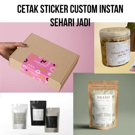 Jual Cetak Sticker Custom Cetak Stiker Kemasan Produk Stiker Label Makanan Cetak Stiker