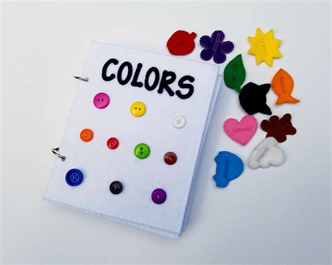 Colors Quiet Book Felt Bookbusy Book With Buttons Educational