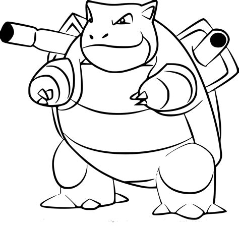 Coloriage Tortank Pokemon Go à imprimer