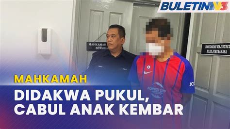 MAHKAMAH Pengawal Keselamatan Didakwa Cabul Pukul Anak Tiri Kembar