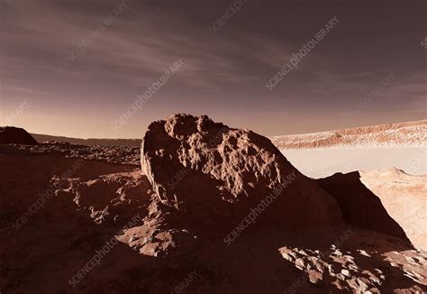 Martian Impact Crater Artwork Stock Image C0246758 Science