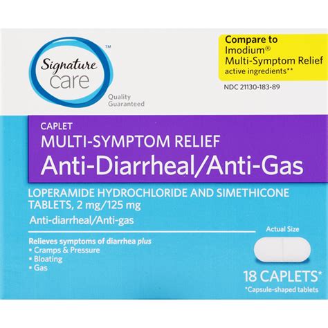 Signature Care Anti Diarrheal Anti Gas Multi Symptom Relief Caplet