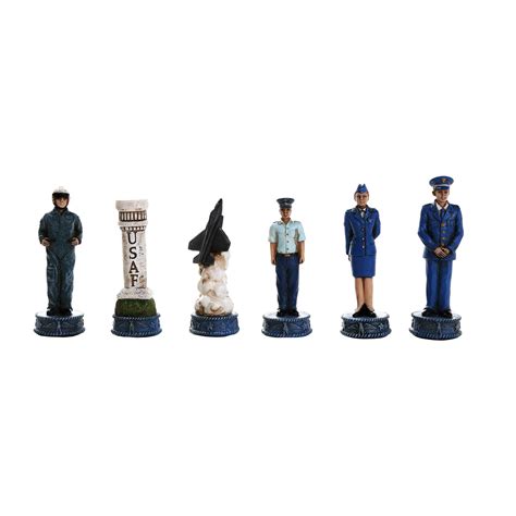 US Air Force vs Marines Military Chess Set Hand Painted with Glass Board - ibspot.com