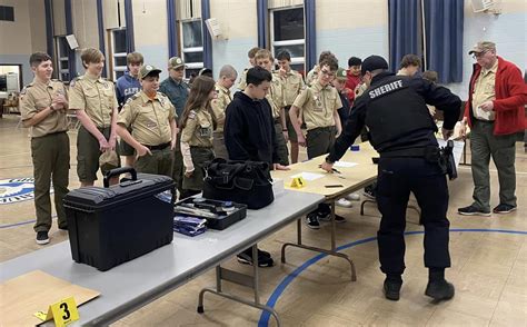 Plymouth County Deputy Educates Whitman Scouts On Fingerprinting For