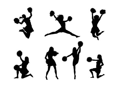 Cheerleader Silhouette Vectors - Download Free Vector Art, Stock ...