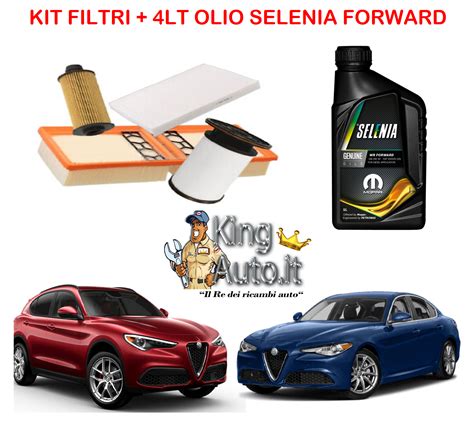 KIT TAGLIANDO FILTRI 4LT OLIO SELENIA 0W30 ALFA ROMEO GIULIA STELVIO 2