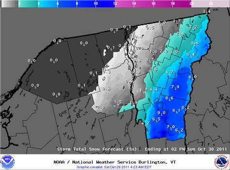 Second Major Vermont Snowfall For October 2011 Winter Storm Warnings