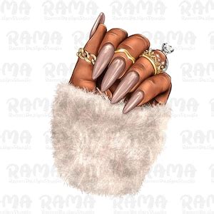 Black Woman Nails Png Sublimation Design Black Woman Hand Png Nail