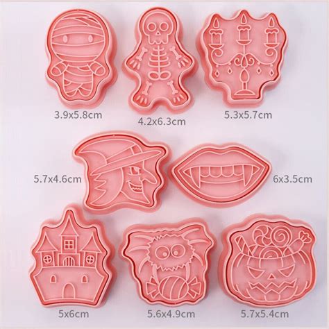 8Pcs 3D Cookie Mold Zombie Cutting Mold Cartoon Cookie Cutters