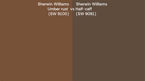 Sherwin Williams Umber Rust Vs Half Caff Side By Side Comparison