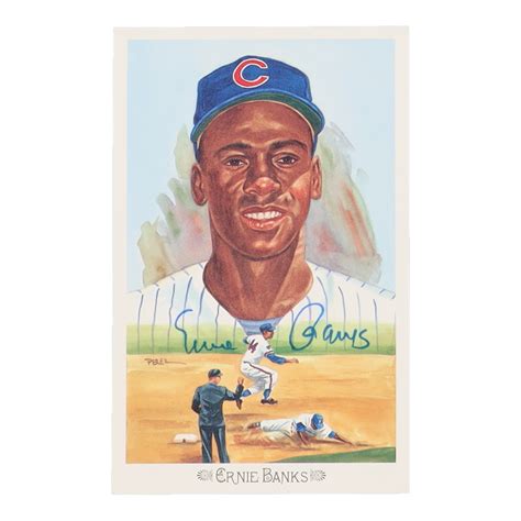 Ernie Banks Signed Perez Steele Celebration Postcards Beckett