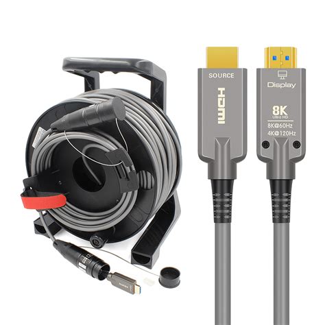 Armored 8K Fiber Optic HDMI 2 1 Active Optical Cable On Drum