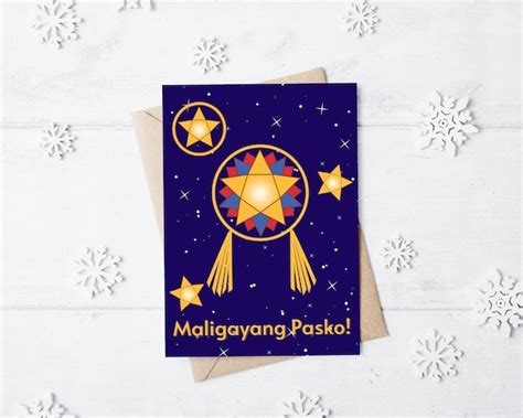 Printable Maligayang Pasko Christmas Card Filipino Holiday Etsy India