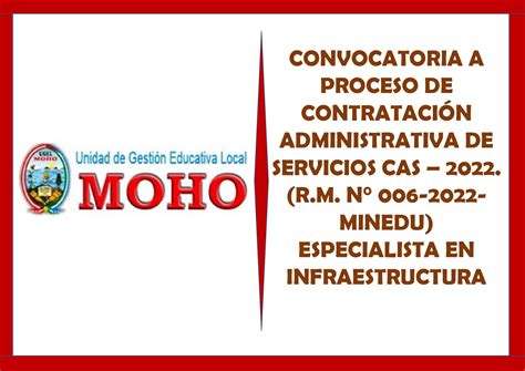 CONVOCATORIA DEL PROCESO DE CONTRATACIÓN ADMINISTRATIVA DE SERVICIOS