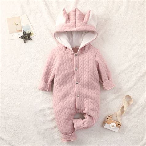 Sdjma Unisex Baby Boy Girl Romper Cotton Hooded Bodysuits Toddler