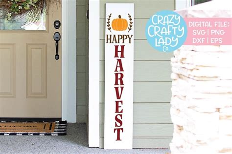 Happy Harvest Porch Sign SVG DXF EPS PNG Cut File