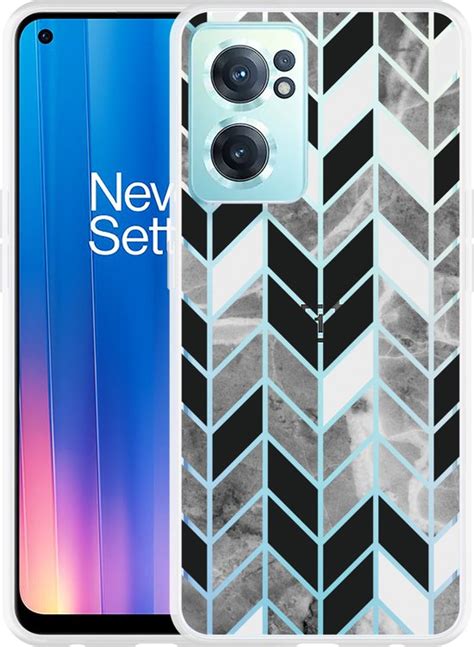 OnePlus Nord CE2 Hoesje Visgraat Marmer Designed By Cazy Bol