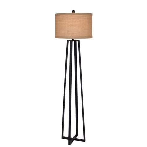 Fangio Lighting 62 In Black Molded Metal Floor Lamp 1477 The Home Depot