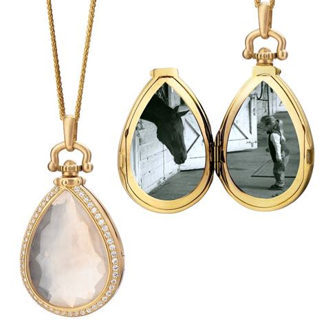 Teardrop Locket With Snow Quartz By Monica Rich Kosann Snow Quartz