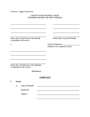 Bivens Complaint Form Wvsd Uscourts Fill Out And Sign Printable PDF