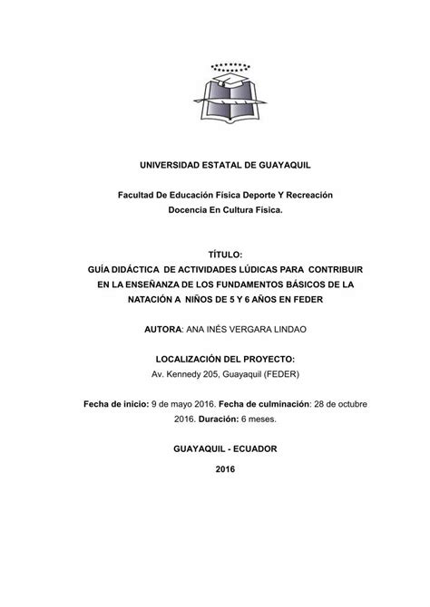 PDF GUÍA DIDÁCTICA DE ACTIVIDADES LÚDICAS PARA repositorio ug edu ec