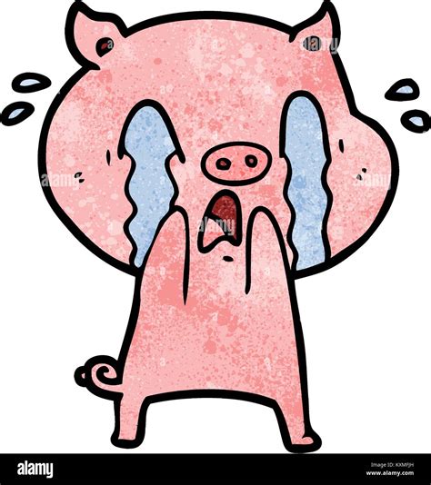 Crying Pig Cartoon Stock Vector Image Art Alamy