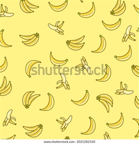 Banana Seamless Yellow Pattern Cute Banana Stock Vector Royalty Free