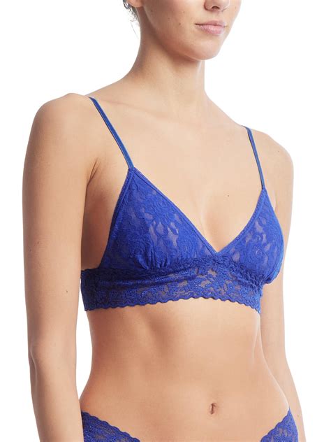 Signature Lace Padded Triangle Bralette Cobalt Blue Sale Hanky Panky