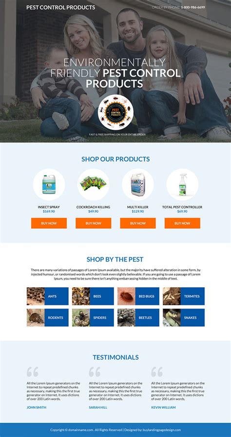 Pest Control Product Selling Mini Responsive Landing Page