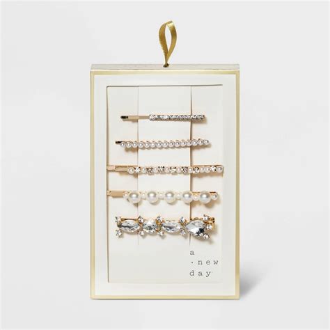 Pearl And Crystal Ting Bobbie Pin Set 5pc A New Day