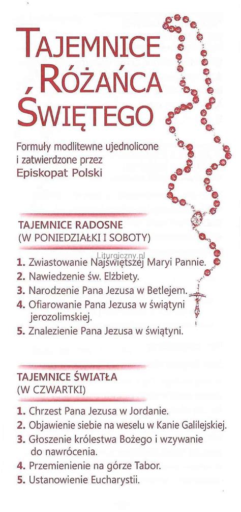 Tajemnice różańca świętego broszura 25 szt Sklep Liturgiczny pl