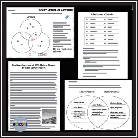 Outer Planets of the Solar System Activities Comets, Meteors, and ...