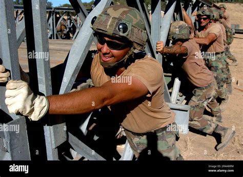 Us Navy Seabees Assigned To Naval Mobile Construction Battalion Four