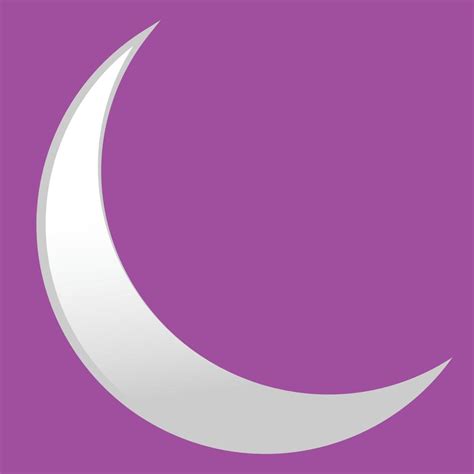 Moon with silver and white color, crescent moon, purple background ...