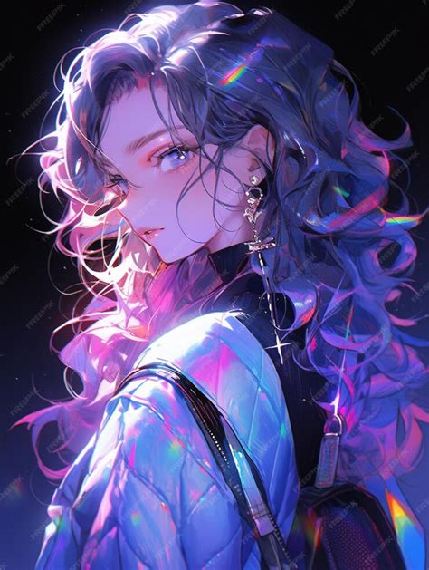 Premium Photo Anime Girl With Long Hair And A Backpack Looking At The Camera Generative Ai