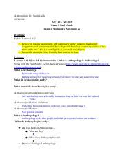 Ant Study Guide Test Anthropology Study Guide