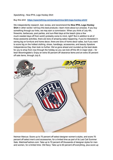 Xpsclothing - Nice fPHL Logo Hockey Shirt by Store Xpsclothing - Issuu