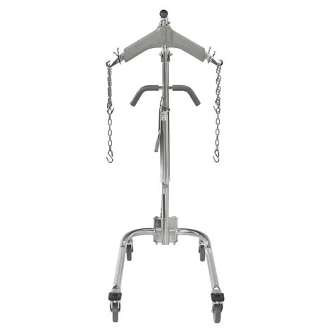 Hydraulic Patient Lift With Six Point Cradle 5 Casters Chrome