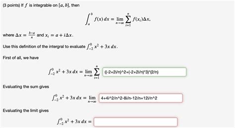 Solved Points If Is Integrable On Then Chegg