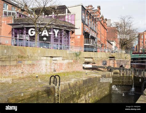 Canal Street In Manchester`s Gay Village Manchester England Uk Stock