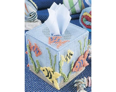 Quick Stitch Fish Tissue Box Cover Plastic Canvas Pattern Etsy