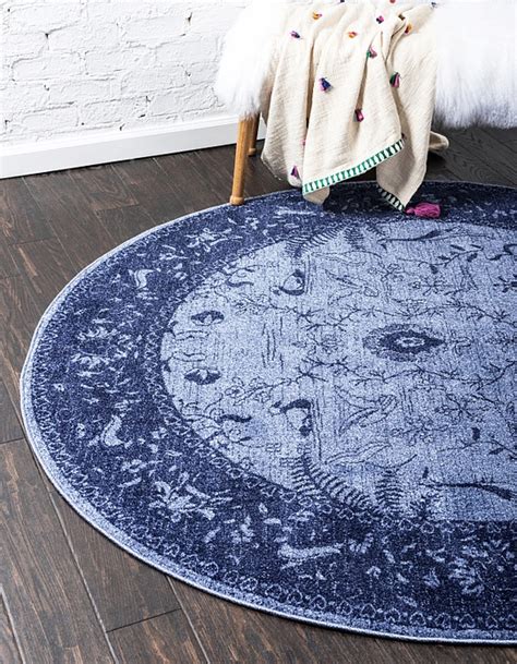 Blue 185cm X 185cm Vista Round Rug Area Rugs IRugs NZ