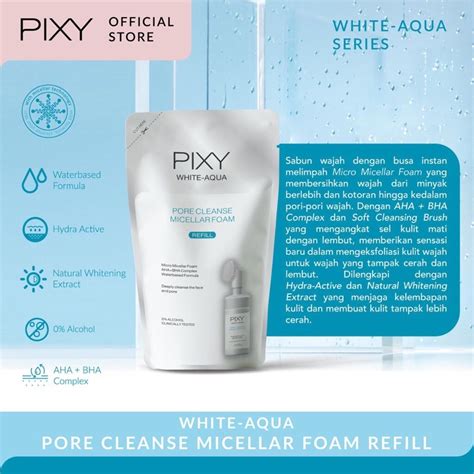 Jual PIXY REFILL White Aqua Pore Cleanse Micellar Foam Shopee Indonesia