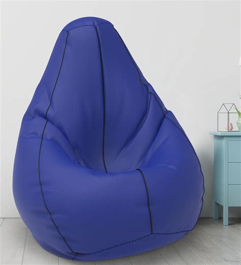 Buy Piping Serenity Xxxl Bean Bag With Beans In Blue Black Strip At