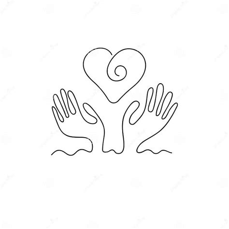 Hands And Heart Stock Vector Illustration Of Open Drawn 109390425