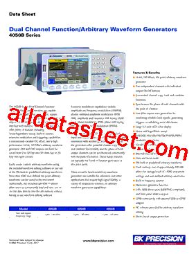 B Datasheet Pdf B K Precision Corporation