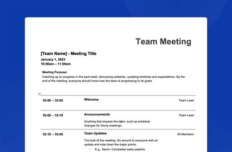 Creating a Winning Meeting Minutes Template for Team Meetings (Free ...