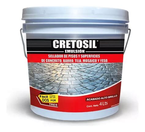 Sellador Cretosil Emulsión 4L Superficies Pisos Concreto Color